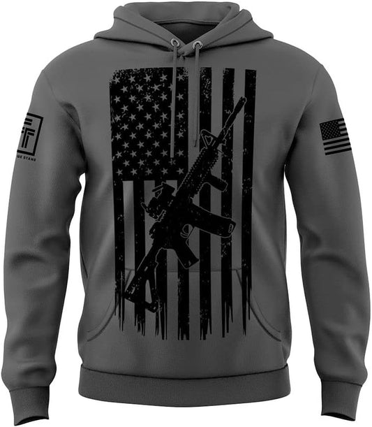 Men's Patriotic Hoodie Sweatshirt Featuring the American Flag
